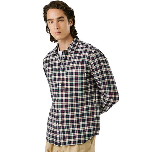 Chemise Homme en Flanelle à Carreaux à Manches Longues en Coton