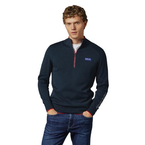 Suéter de punto con cuello alto y media cremallera de Red Bull Racing para hombres