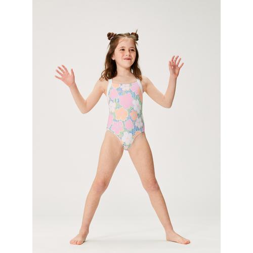 Girls' Tiny Flower One-Piece Swimsuit with Adjustable Straps