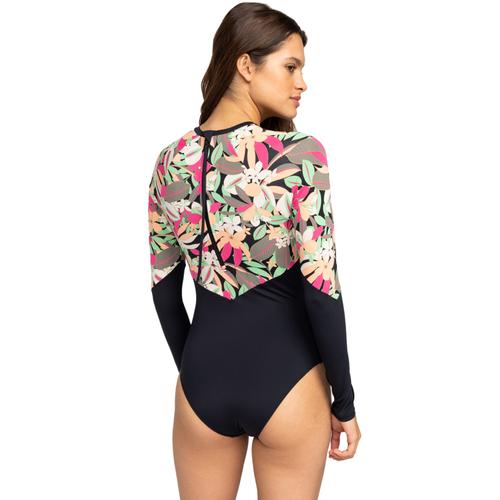 Women's Long Sleeve Floral Print One-Piece Swimsuit