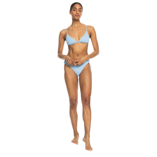 Top de bikini triangular ribeteado para mujer Love The Quiver con tirantes ajustables