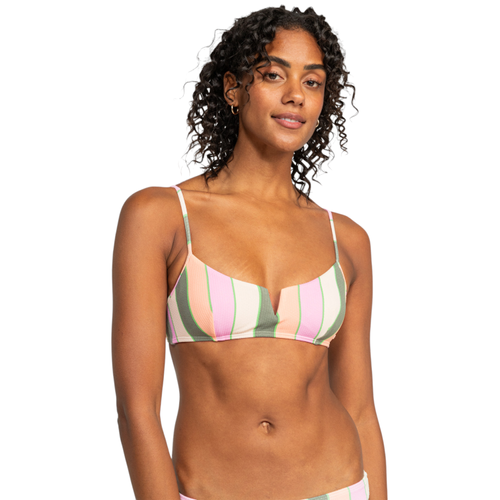 Top de Bikini Bralette a Rayas Vista para Mujeres con Almohadillas Extraíbles