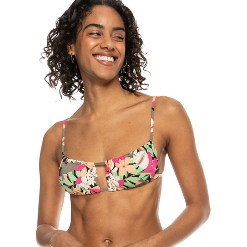 Women's Printed Beach Classics - Bralette Bikini Top with Adjustable Tie Straps and Scoop Neck