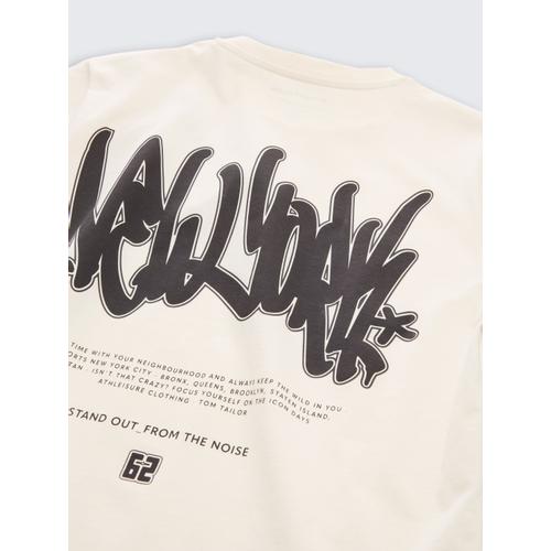 Kids' T-Shirt with Crew Neck and Text Print