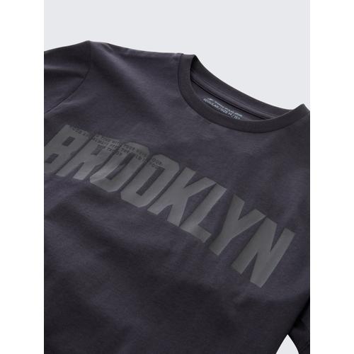 Kids' T-Shirt with Crew Neck and Text Print