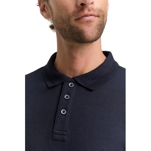Men's Polo Shirt with Button Placket and Long-Sleeves