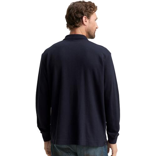 Men's Polo Shirt with Button Placket and Long-Sleeves