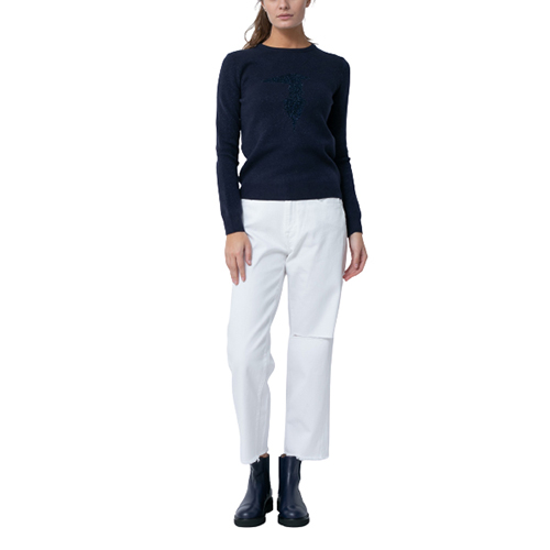 Trussardi Women's Round Neck Viscose Lurex Blend Sweater PN: M004470F000569 - Picture 13 of 14
