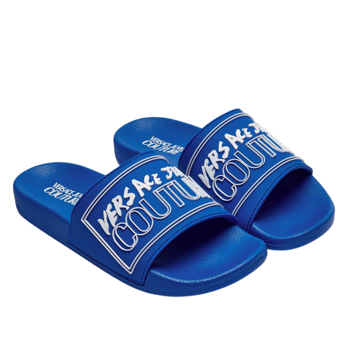 Men's Sliders with Embossed Logo Strap