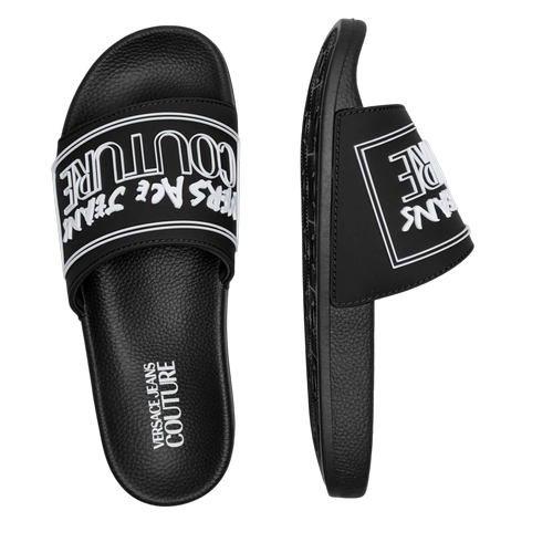Men's Sliders with Embossed Logo Strap