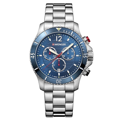 Wenger Unisex Seaforce Chronograph - Swiss Made Analogue Quartz Stainless Steal Watch 01.0643.111