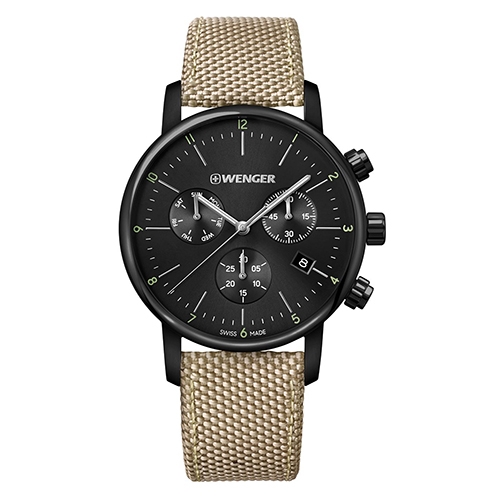 Wenger Men Urban Classic Chronograph - Swiss Made Analogue Quartz Stainless Steel Watch 01.1743.117